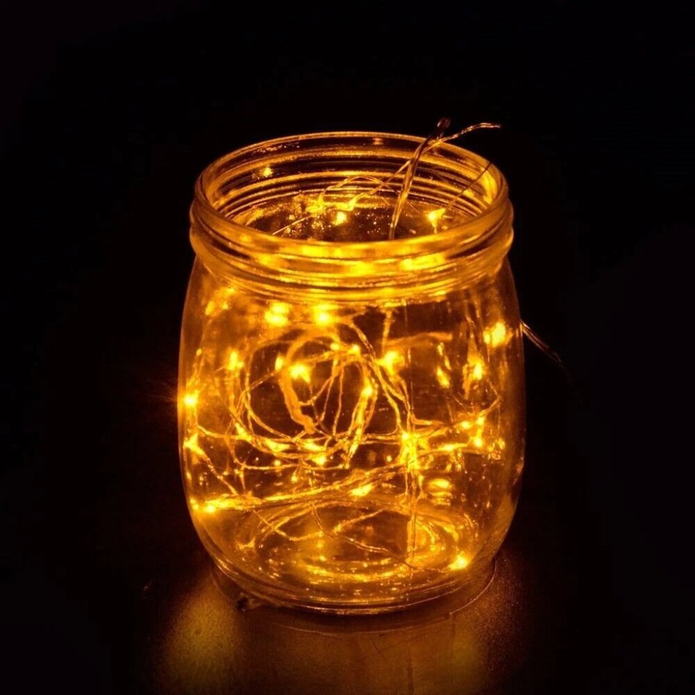 20 LED string Silver Copper Wire Fairy Lights Battery Powered Waterproof 2M USA